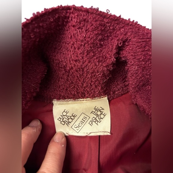 Vintage Sears skirt suit burgundy beautiful 2 piece - Picture 6 of 7